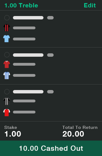 Bet Slip Cash Out