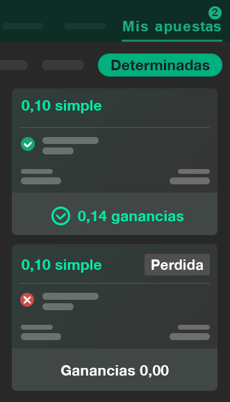 Ejemplo de Mi apuesta perdió